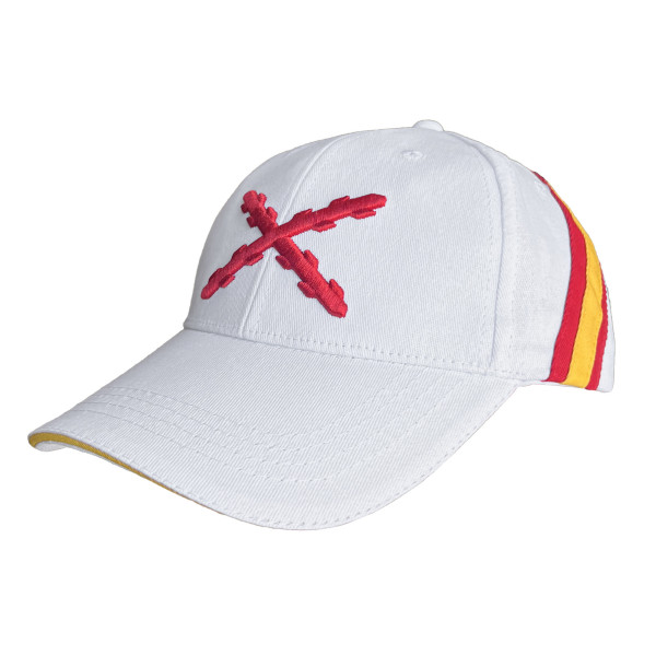 Gorra Blanca de la Cruz de Borgoña con Cinta España