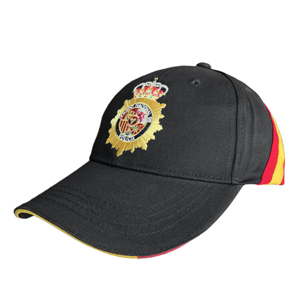 Gorra Negra de la Policía Nacional con Cinta España