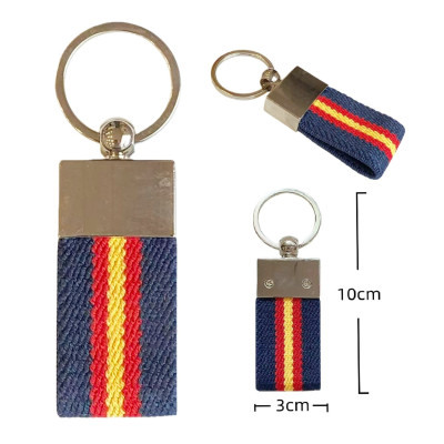 Llavero Cinta Elastica Liso España Azul