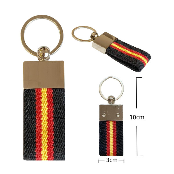 Llavero Cinta Elastica Liso España Negra