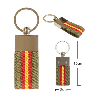 Llavero Cinta Elastica Liso España Oliva