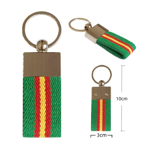 Llavero Cinta Elastica Liso España Verde