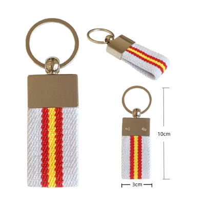 Llavero Cinta Elastica Liso España Blanca