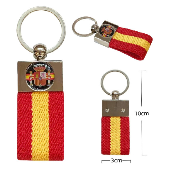 Llavero Cinta Elastica España Negra