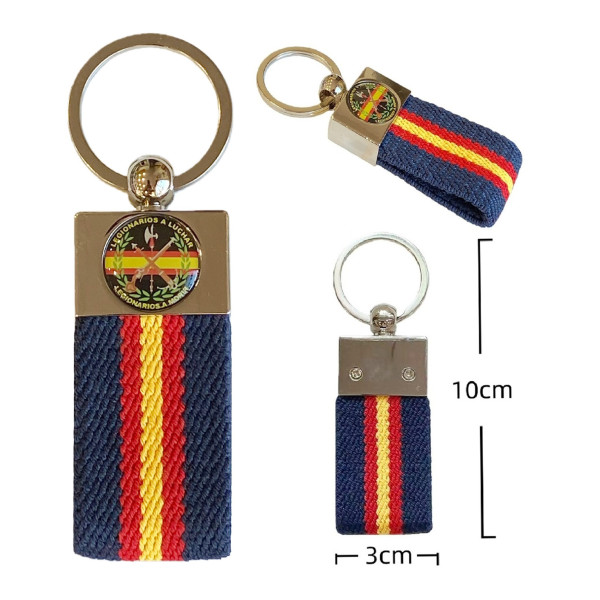 Llavero Cinta Elastica Azul Legión Negro
