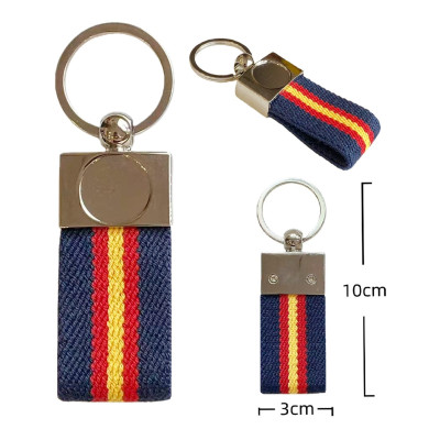 Llavero Cinta Elastica Azul Sin