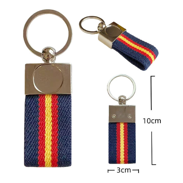 Llavero Cinta Elastica Azul Sin