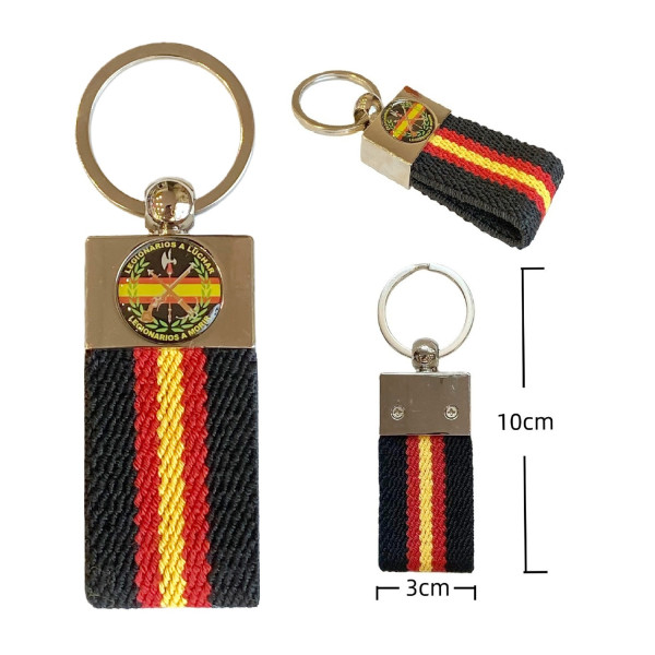 Llavero Cinta Elastica Negra Legión Negro