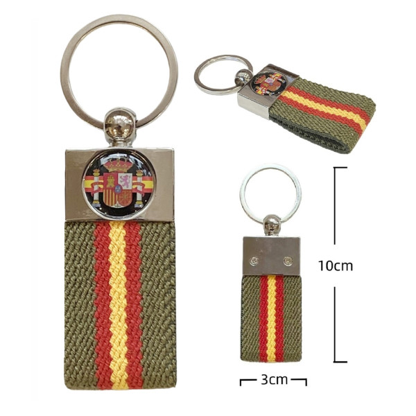 Llavero Cinta Elastica Oliva España Negra