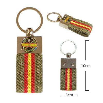 Llavero Cinta Elastica Oliva Legión Negro