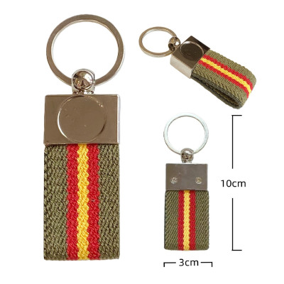 Llavero Cinta Elastica Oliva Sin