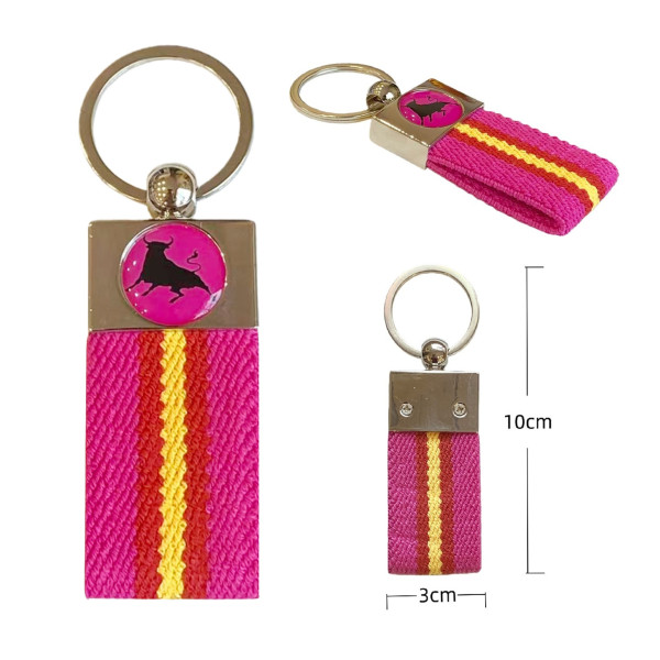 Llavero Cinta Elastica Fucsia Toro