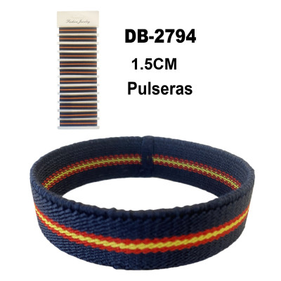 Pulsera Elástica España Azul Marino 1.5cm