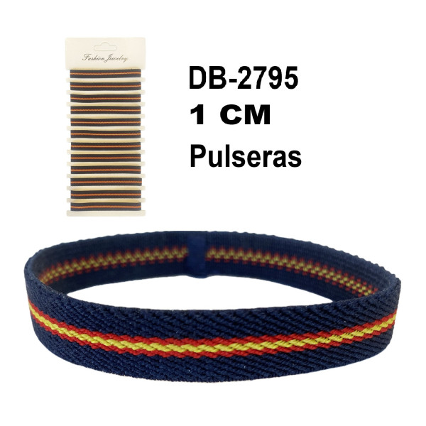 Pulsera Elástica España Azul Marino 1cm