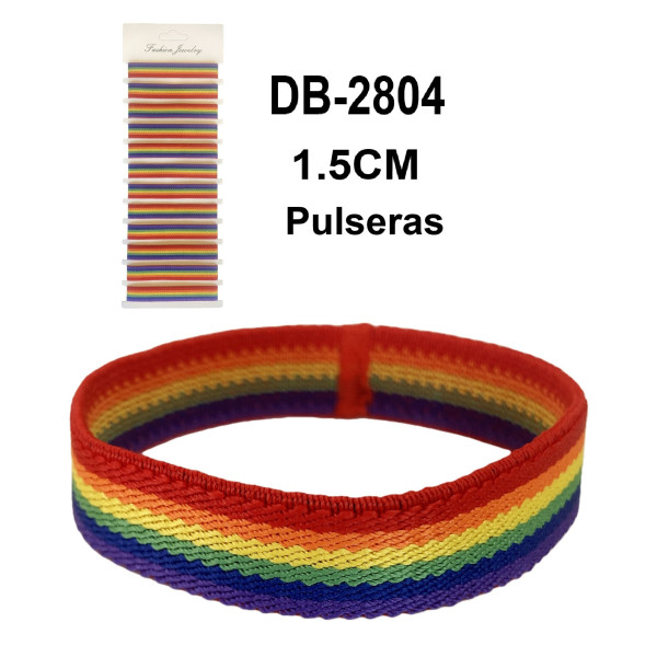 Pulsera Elástica Arcoíris Orgullo Gay LGBT 1.5cm
