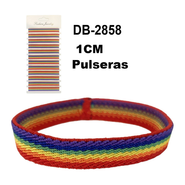 Pulsera Elástica Arcoíris Orgullo Gay LGBT 1cm