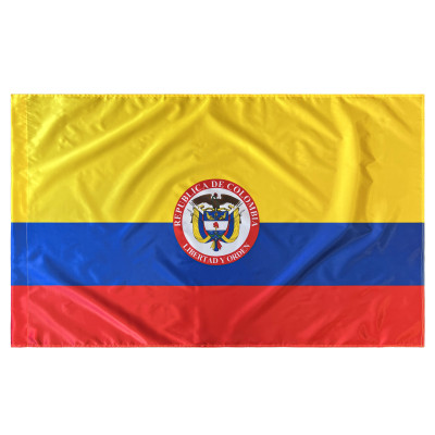 Bandera de Colombia con Armas 150x90 cm Satén