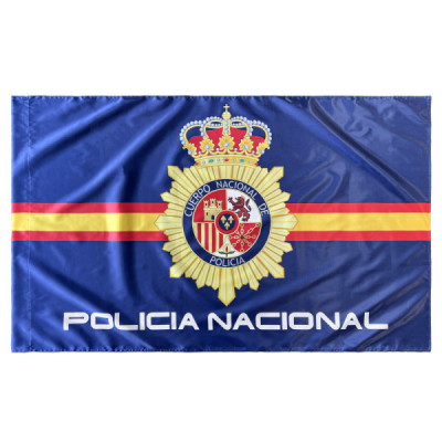 Bandera Policia Nacional 150 x 90 CM Satén