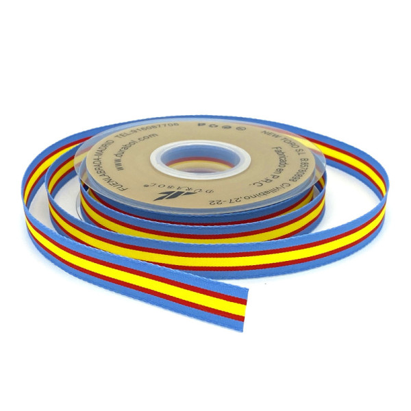 Cintas Pulsera Bandera España Borde Celeste 15mm x 25m