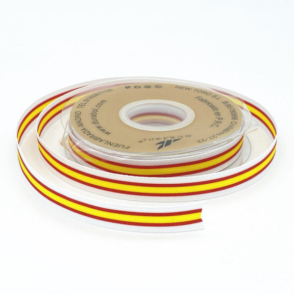 Cintas Pulsera Bandera España Borde Blanco 15mm x 25m