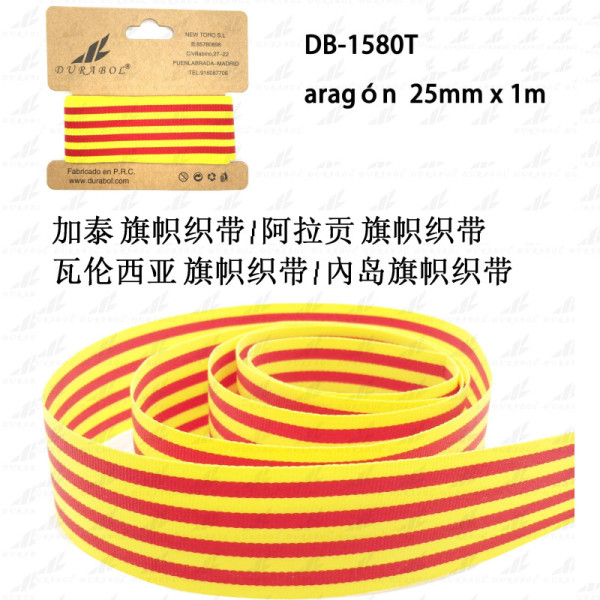 Cintas Pulsera Bandera Cataluña 25mm x 1m