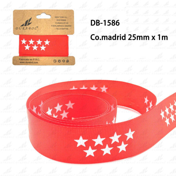 Cintas Pulsera Bandera Comunidad Madrid 25mm x 1m