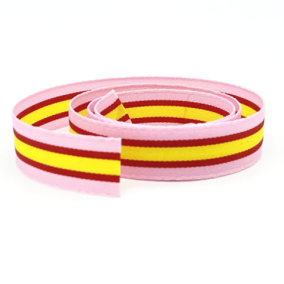 Cintas Pulsera Bandera España Borde Rosa 15mm x 1m