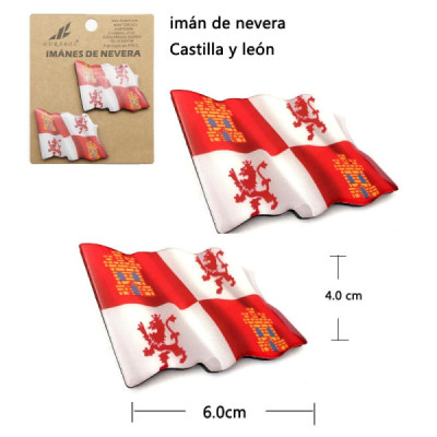 Iman Nevera Castilla y León 2Pcs 4x6 cm Resina